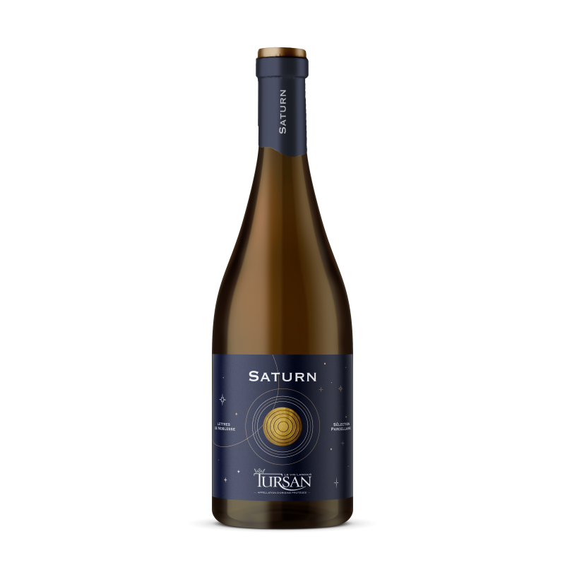 Bouteille de vin blanc AOP Tursan SATURN Blanc 2023 - Cépage Baroque et Petit Manseng